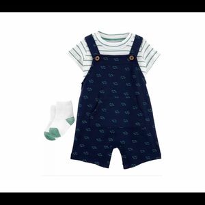 Baby Boy Overall Turtle Set, 0-3 months